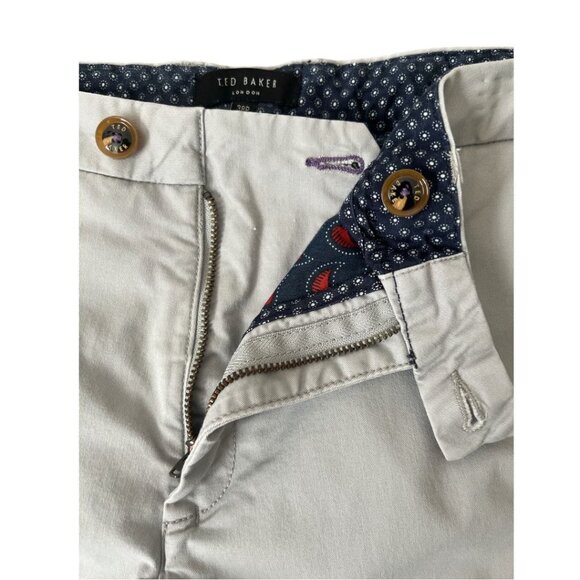 Men's Ted Baker Light Grey Cotton Blend Five Pocket Casual Chino Pants Size 38R - Picture 6 of 11
